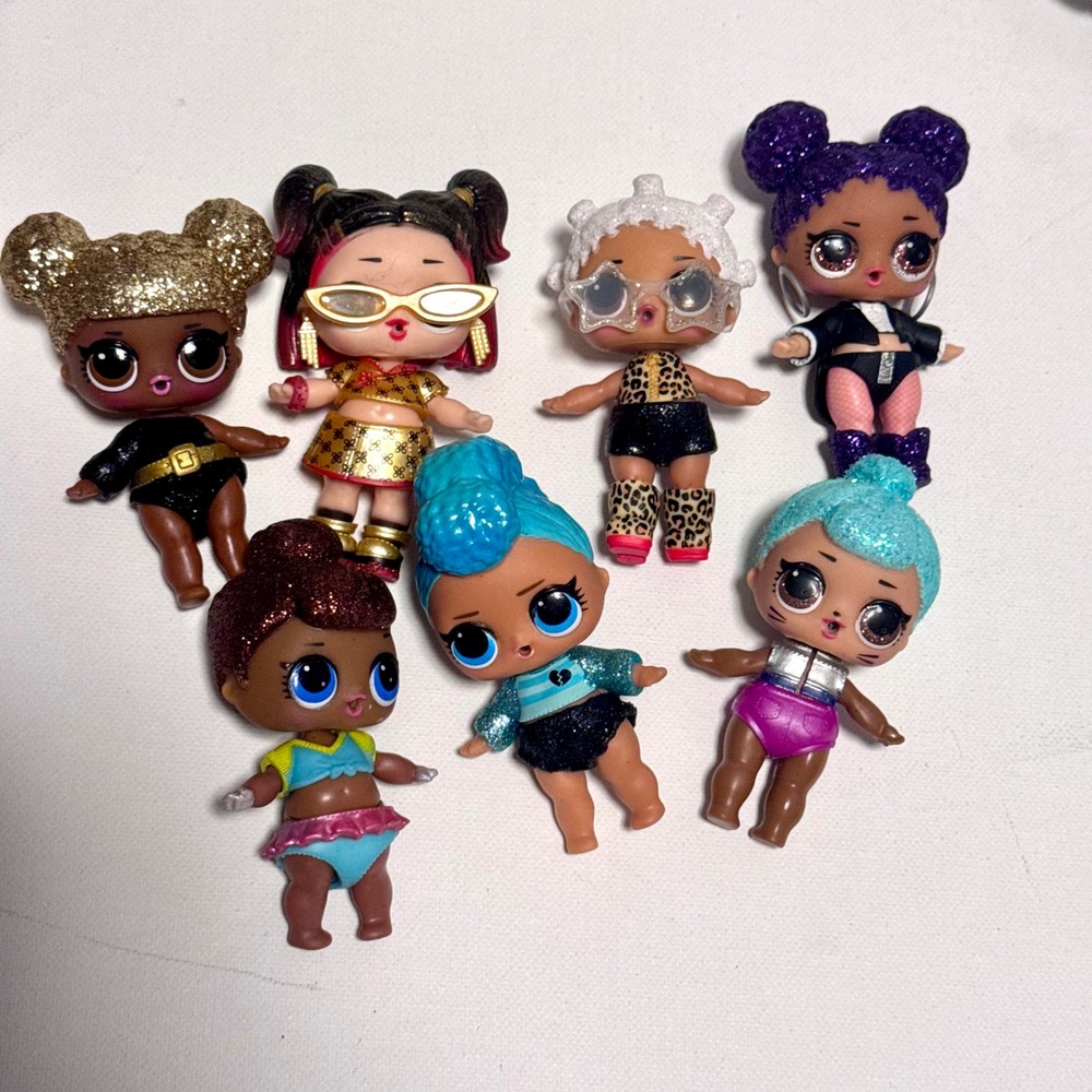 LOL Surprise Glitter Series Dolls Lot of 7 MGA 2016 Glitter Hair Accessories